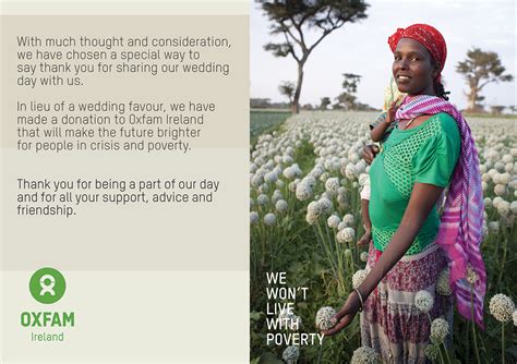 Oxfam Wedding Favour .